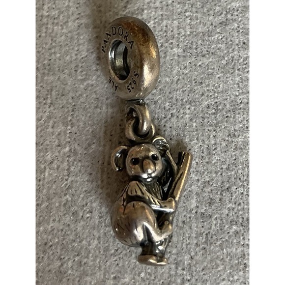 Pandora ALE 925 Sterling Silver Koala Bear Dangle Charm - Picture 5 of 5